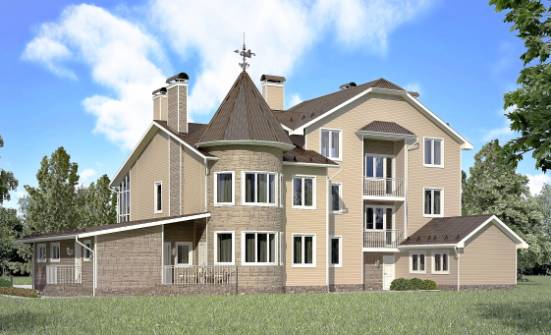 555-001-Л Проект трехэтажного дома с мансардой, гараж, красивый дом из блока Анапа | Проекты домов от House Expert