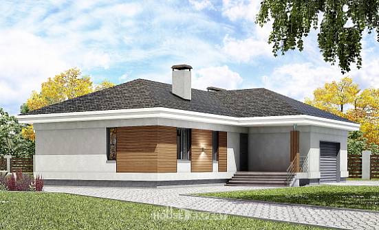 165-001-П Проект одноэтажного дома, гараж, бюджетный дом из бризолита Анапа | Проекты домов от House Expert