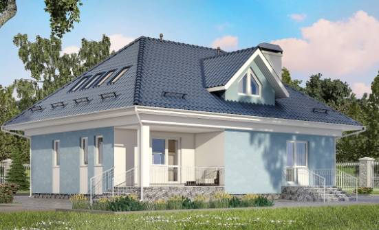 200-002-П Проект двухэтажного дома с мансардой, классический домик из арболита Анапа | Проекты домов от House Expert
