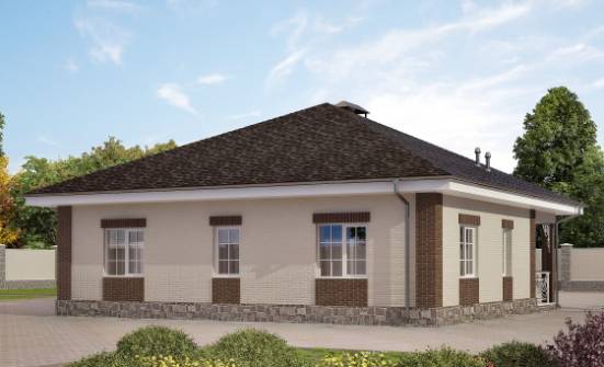 100-004-Л Проект одноэтажного дома, классический домик из керамзитобетонных блоков Анапа | Проекты домов от House Expert