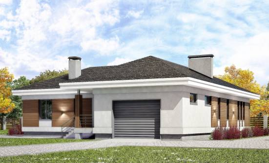 165-001-П Проект одноэтажного дома, гараж, бюджетный дом из бризолита Анапа | Проекты одноэтажных домов от House Expert