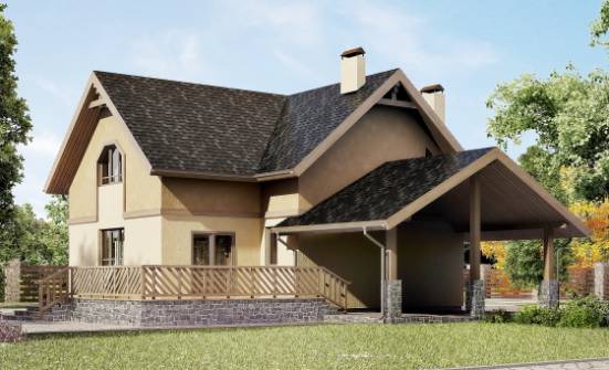 150-011-Л Проект двухэтажного дома с мансардой и гаражом, недорогой дом из пеноблока Анапа | Проекты домов от House Expert