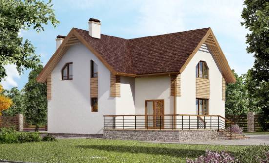 150-009-П  Проект двухэтажного дома с мансардой, недорогой коттедж из арболита Анапа | Проекты домов от House Expert