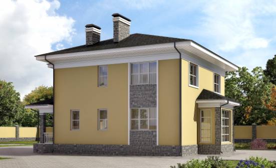 155-011-Л Проект двухэтажного дома, бюджетный домик из теплоблока Анапа | Проекты домов от House Expert