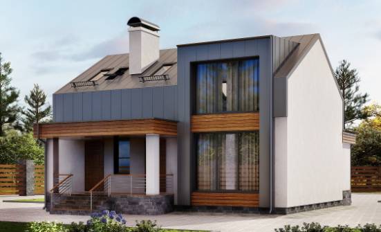120-004-П Проект двухэтажного дома с мансардным этажом, бюджетный домик из газосиликатных блоков Анапа | Проекты домов от House Expert