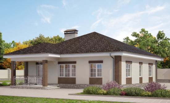 100-004-Л Проект одноэтажного дома, классический домик из керамзитобетонных блоков Анапа | Проекты домов от House Expert