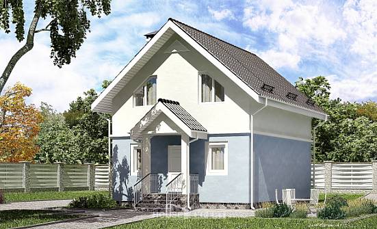 095-002-П Проект двухэтажного дома с мансардой, простой загородный дом из твинблока Анапа | Проекты домов от House Expert