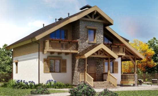 150-004-П Проект двухэтажного дома мансардой, простой дом из теплоблока Анапа | Проекты домов от House Expert