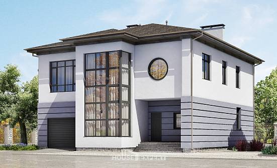300-006-Л Проект двухэтажного дома и гаражом, просторный коттедж из кирпича Анапа | Проекты домов от House Expert