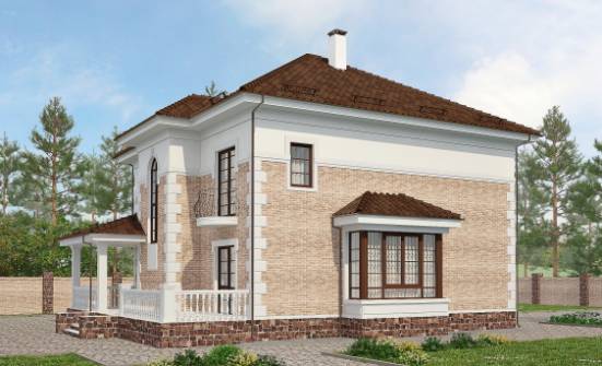 220-008-П Проект двухэтажного дома, современный дом из кирпича Анапа | Проекты домов от House Expert
