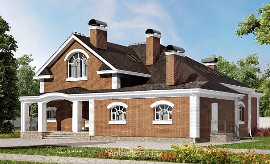 400-003-П Проект двухэтажного дома с мансардным этажом, уютный домик из пеноблока Анапа | Проекты домов от House Expert