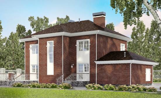 180-006-Л Проект двухэтажного дома, гараж, классический домик из кирпича Анапа | Проекты домов от House Expert