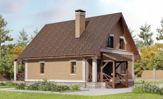 160-011-Л Проект двухэтажного дома мансардой, скромный загородный дом из поризованных блоков Анапа | Проекты домов от House Expert