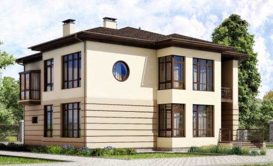 300-006-П Проект двухэтажного дома, гараж, современный загородный дом из кирпича Анапа | Проекты домов от House Expert