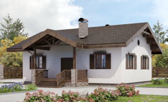 090-002-П Проект одноэтажного дома, небольшой домик из кирпича Анапа | Проекты домов от House Expert