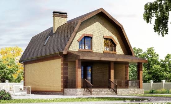 130-005-Л Проект двухэтажного дома с мансардой, простой дом из поризованных блоков Анапа | Проекты домов от House Expert