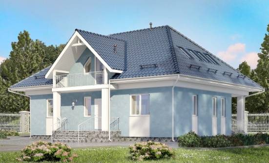 200-002-П Проект двухэтажного дома с мансардой, классический домик из арболита Анапа | Проекты домов от House Expert