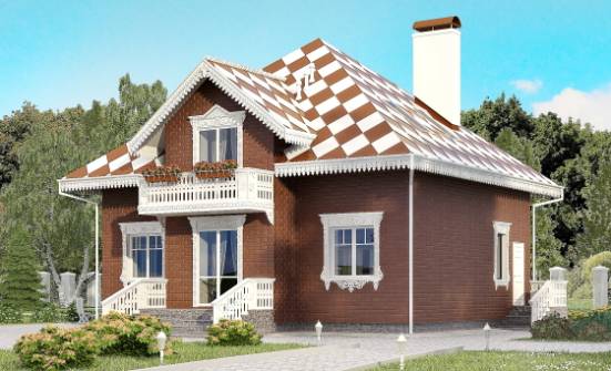 155-003-Л Проект двухэтажного дома мансардой, гараж, классический коттедж из теплоблока Анапа | Проекты домов от House Expert