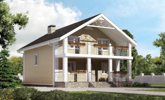 150-007-Л Проект двухэтажного дома мансардой, красивый дом из поризованных блоков Анапа | Проекты домов от House Expert