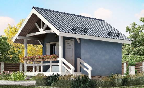 020-001-П Проект одноэтажного дома, скромный загородный дом из бревен Анапа | Проекты одноэтажных домов от House Expert