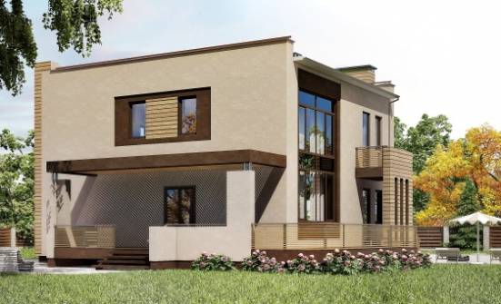 220-003-Л Проект двухэтажного дома, гараж, красивый домик из твинблока Анапа | Проекты домов от House Expert