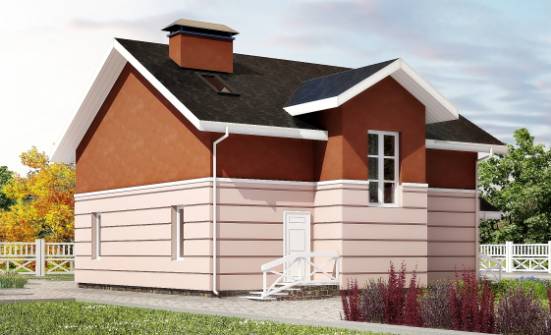 155-009-Л Проект двухэтажного дома с мансардой, недорогой дом из газобетона Анапа | Проекты домов от House Expert