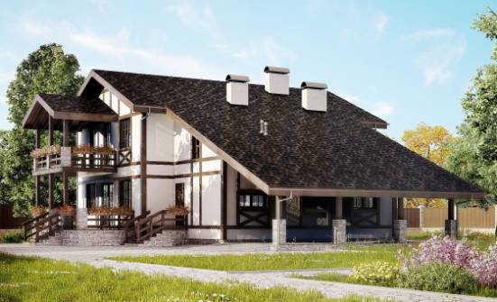 250-002-Л Проект двухэтажного дома с мансардой и гаражом, классический дом из кирпича Анапа | Проекты домов от House Expert