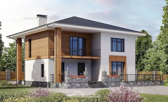 180-015-П Проект двухэтажного дома, современный загородный дом из арболита Анапа | Проекты домов от House Expert