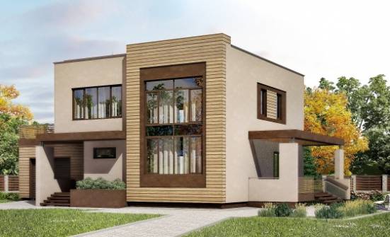 220-003-Л Проект двухэтажного дома, гараж, красивый домик из твинблока Анапа | Проекты домов от House Expert