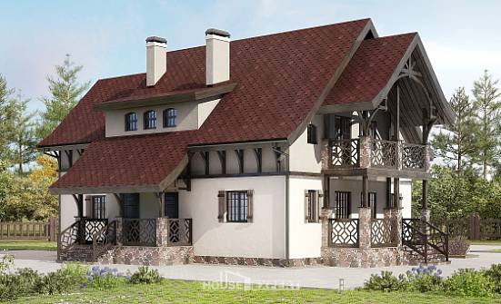 180-014-П Проект двухэтажного дома мансардой, экономичный дом из арболита Анапа | Проекты домов от House Expert