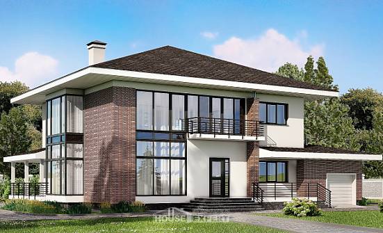 275-002-П Проект двухэтажного дома, гараж, современный домик из кирпича Анапа | Проекты домов от House Expert