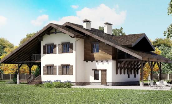 270-001-Л Проект двухэтажного дома с мансардой и гаражом, классический загородный дом из кирпича Анапа | Проекты домов от House Expert