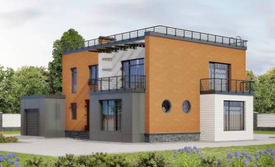 260-002-Л Проект двухэтажного дома, гараж, красивый загородный дом из газосиликатных блоков Анапа | Проекты домов от House Expert