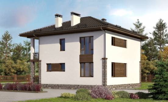 170-005-П Проект двухэтажного дома, бюджетный загородный дом из бризолита Анапа | Проекты домов от House Expert
