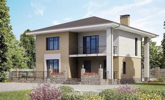 180-015-Л Проект двухэтажного дома, скромный загородный дом из арболита Анапа | Проекты домов от House Expert