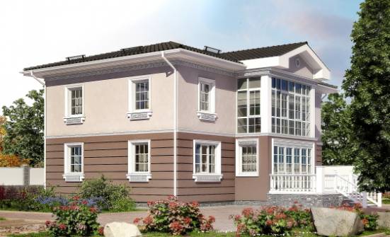 210-005-П Проект двухэтажного дома, современный коттедж из газобетона Анапа | Проекты домов от House Expert