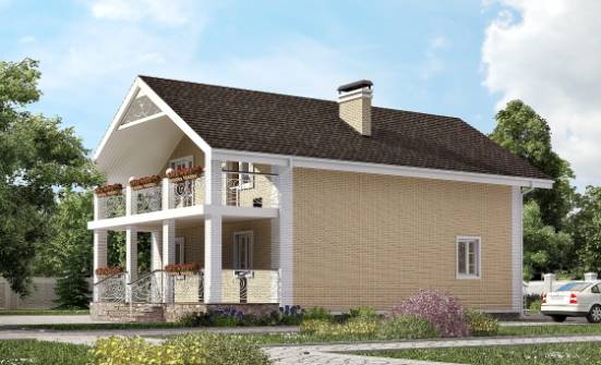 150-007-Л Проект двухэтажного дома мансардой, красивый дом из поризованных блоков Анапа | Проекты домов от House Expert