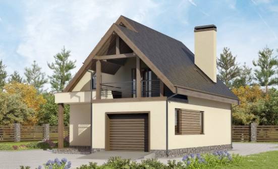 120-005-Л Проект двухэтажного дома мансардой и гаражом, доступный загородный дом из пеноблока Анапа | Проекты домов от House Expert
