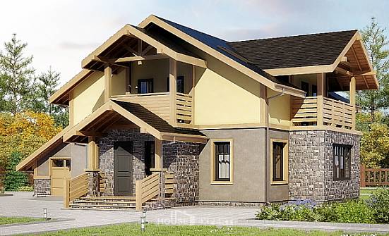 180-011-П Проект двухэтажного дома мансардный этаж, гараж, простой домик из пеноблока Анапа | Проекты домов от House Expert