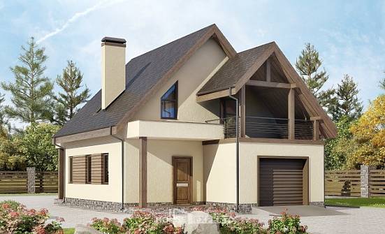 120-005-Л Проект двухэтажного дома мансардой и гаражом, доступный загородный дом из пеноблока Анапа | Проекты домов от House Expert
