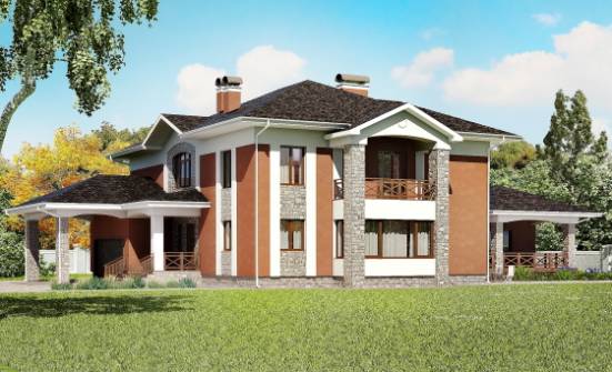 400-002-Л Проект двухэтажного дома, гараж, красивый загородный дом из кирпича Анапа | Проекты домов от House Expert