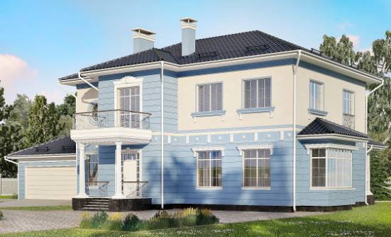 285-003-Л Проект двухэтажного дома и гаражом, просторный коттедж из кирпича Анапа | Проекты домов от House Expert