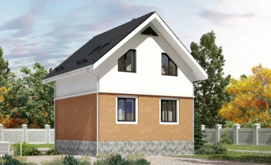 100-005-Л Проект трехэтажного дома с мансардой, бюджетный коттедж из газобетона Анапа | Проекты домов от House Expert