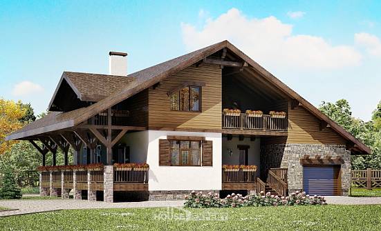 220-005-П Проект двухэтажного дома мансардой, гараж, простой загородный дом из кирпича Анапа | Проекты домов от House Expert