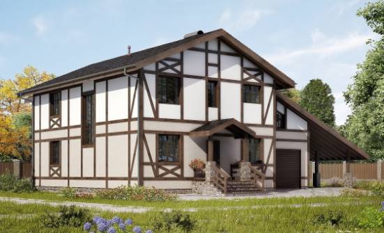 250-002-П Проект двухэтажного дома мансардой и гаражом, средний дом из кирпича Анапа | Проекты домов от House Expert