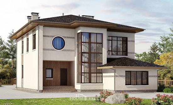 345-001-П Проект двухэтажного дома, просторный загородный дом из пеноблока Анапа | Проекты домов от House Expert