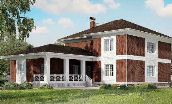 315-001-П Проект двухэтажного дома и гаражом, красивый дом из кирпича Анапа | Проекты домов от House Expert