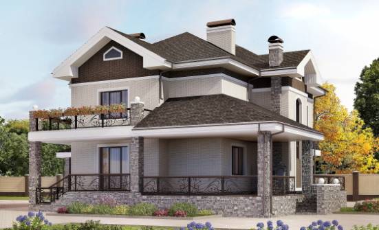 365-001-Л Проект трехэтажного дома и гаражом, современный коттедж из кирпича Анапа | Проекты домов от House Expert