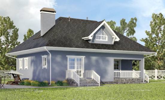 200-001-П Проект двухэтажного дома с мансардой, гараж, классический домик из пеноблока Анапа | Проекты домов от House Expert