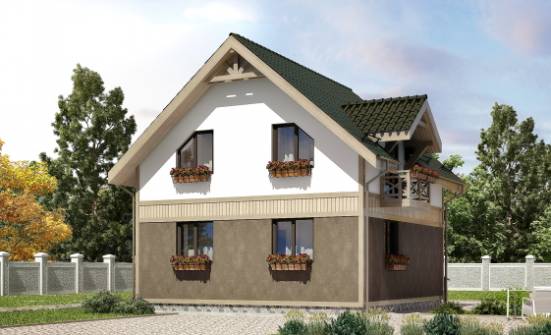 105-001-Л Проект двухэтажного дома мансардой, классический коттедж из газосиликатных блоков Анапа | Проекты домов от House Expert